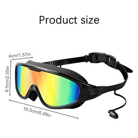 Wide View Swim Goggles, Wide View Anti Fog&UV Swimming Goggles, No Leaking Swim Glasses for Men Women (blue)