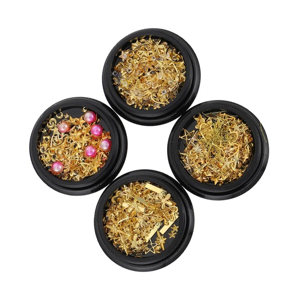 Healeved Metal Nail Art Decor and Star Moon for Manicure