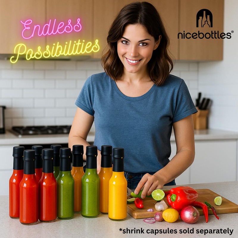 nicebottles Hot Sauce Bottles, 5 Oz - 24 Pack