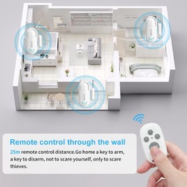 Window Door Alarm 2 Pack,Wireless Window Door Open with Remote Anti-Theft 4 Modes 120dB,Loud Enough Sticky pad Easy to Install,Window Alarm Sensors for Kids Safety Home Security,white