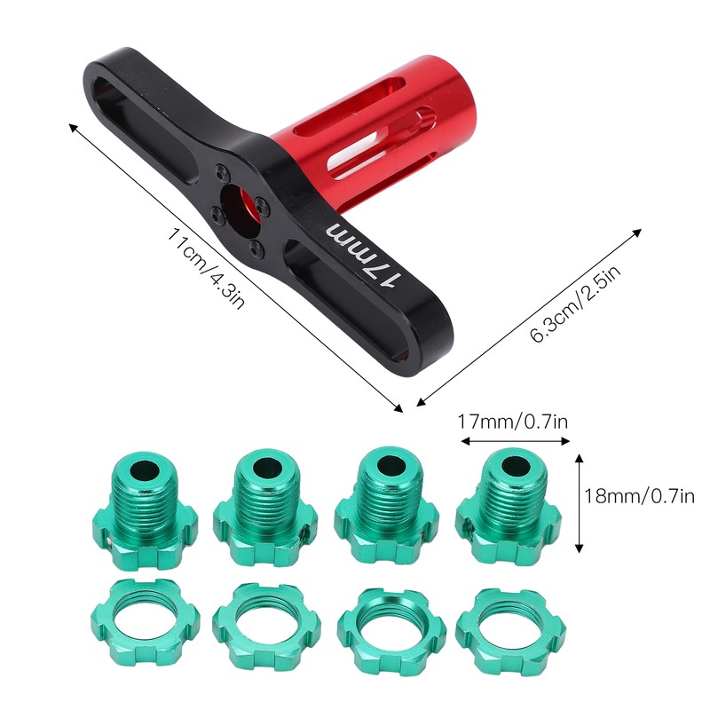 4 Set 17mm Hex Nuts Splined Wheel Hubs with Removal