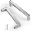 Drenky Kitchen Cupboard Handles, 5 Pack Cabinet Pulls Silver Brushed