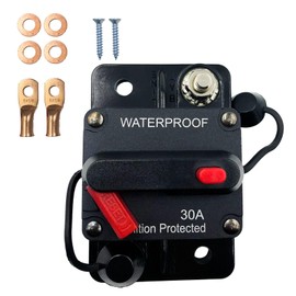 SPTSSWET Car Circuit Breaker 12V-48V Car Audio Waterproof Protection Switchable Power Reset Inline Fuse Thermal for Car Boat Audio Solar Inverter System Protection Heavy Truck Marin RV Troller (30A)