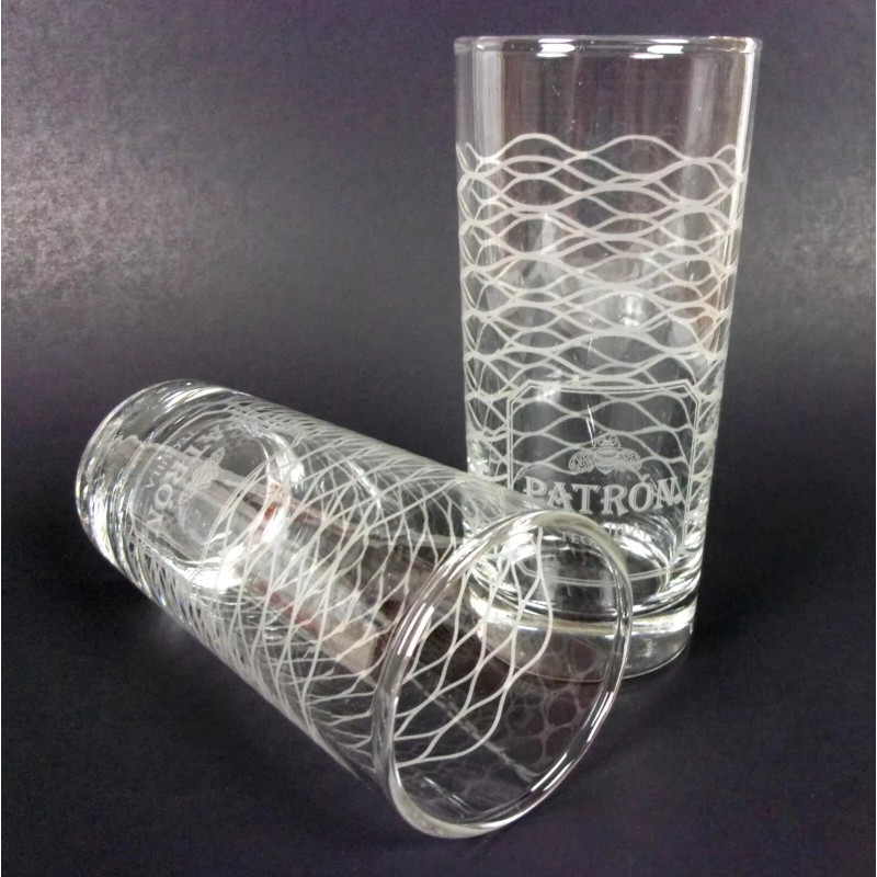 Patron Pair (2) New Patron Tequila Highball Glass Tom Collins