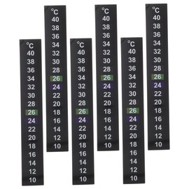 Alipis 6pcs Temperature Discoloration Stickers Fish Tank Temperature Sticker Fish Aquarium Accessories Fish Tank Temperature Strip Aquarium Supplies Temperature Display The Pet Black