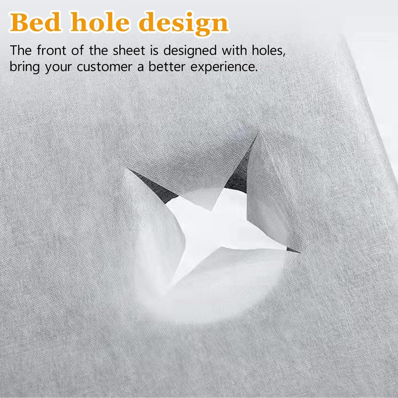 10 Pcs Disposable Fitted Massage Table Sheets with Face Hole