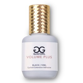 GladGirl False Eyelash Extension Glue - Volume Plus 10ml - Fast Dry Time of 1-2 Seconds - Maximum Eyelash Extension Bond - Ultra Black