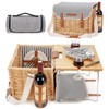 Wicker Picnic Basket for 2 with Detachable Table, Elasticated Wine