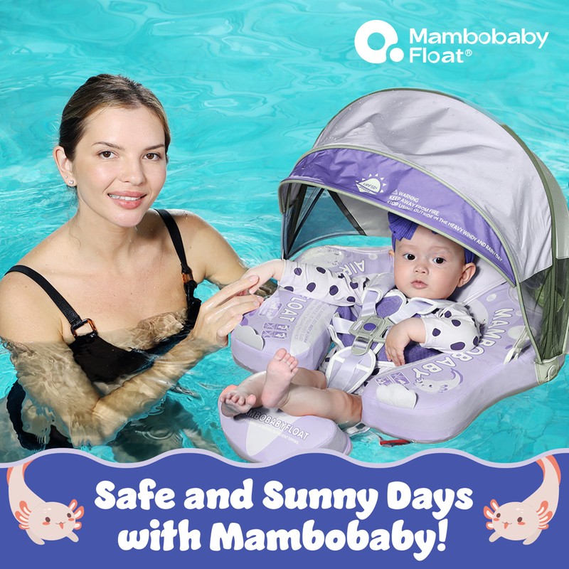 MAMBOBABYFLOAT Sunny Navigator Baby Pool Float with Canopy 2025 —