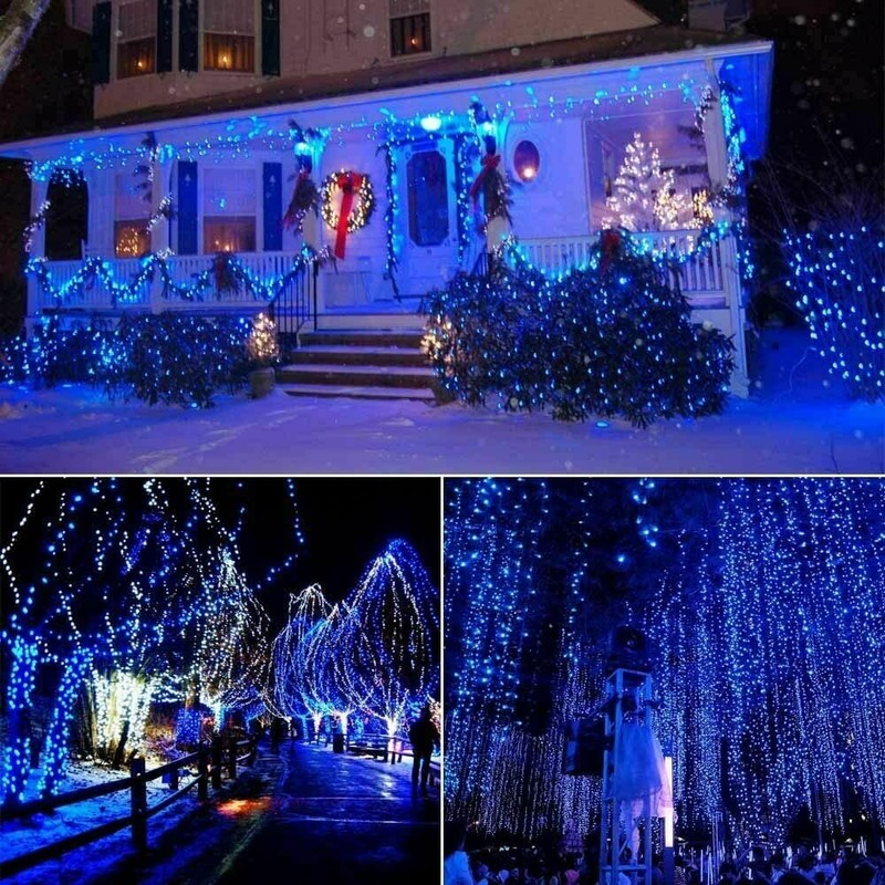 RunQiao Blue Solar Fairy String Lights Outdoor Garden Waterproof 164ft/