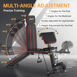 JOROTO Adjustable Weight Bench Foldable Workout Bench with Leg Extension and Preacher Curl Incline Decline Exercise Bench Press 772LBS Load Strength Training Benches for Home Gym Full Body Workout
