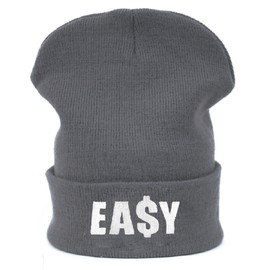 Beanie Hats Ladies Men Boys Trill, Meow ,Swag ,Wasted ,Diamond Morefaz TM - Easy grey, size: l