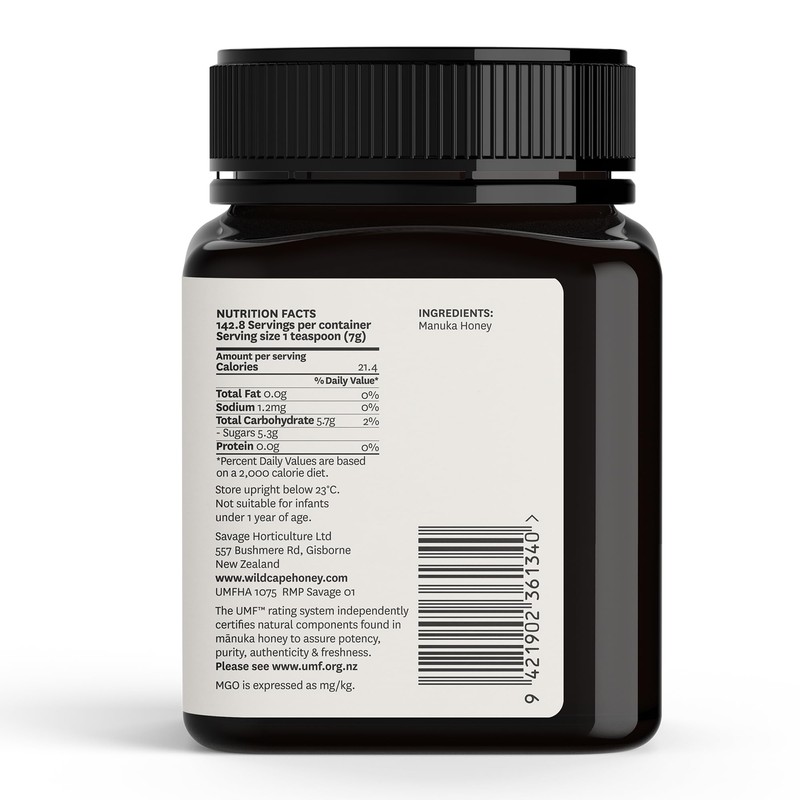 WildCape Manuka Honey Certified UMF 10+/MGO 263+ - 100% Pure,
