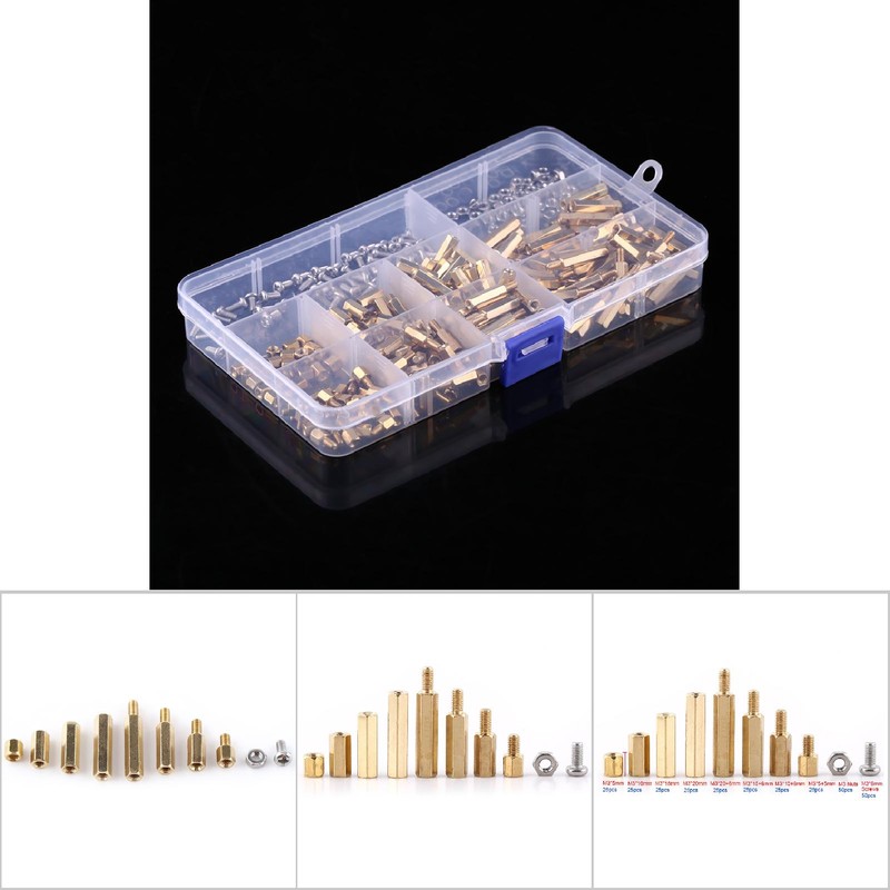 M3 Brass Male Female Standoffs With Screws Hex Nuts (Set