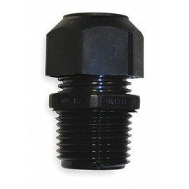 Hubbell Wiring Device-KELLEMS 1.70"L Nylon Liquid Tight Cord Connector, Black, 0.17" to 0.45" Cord Dia. Range