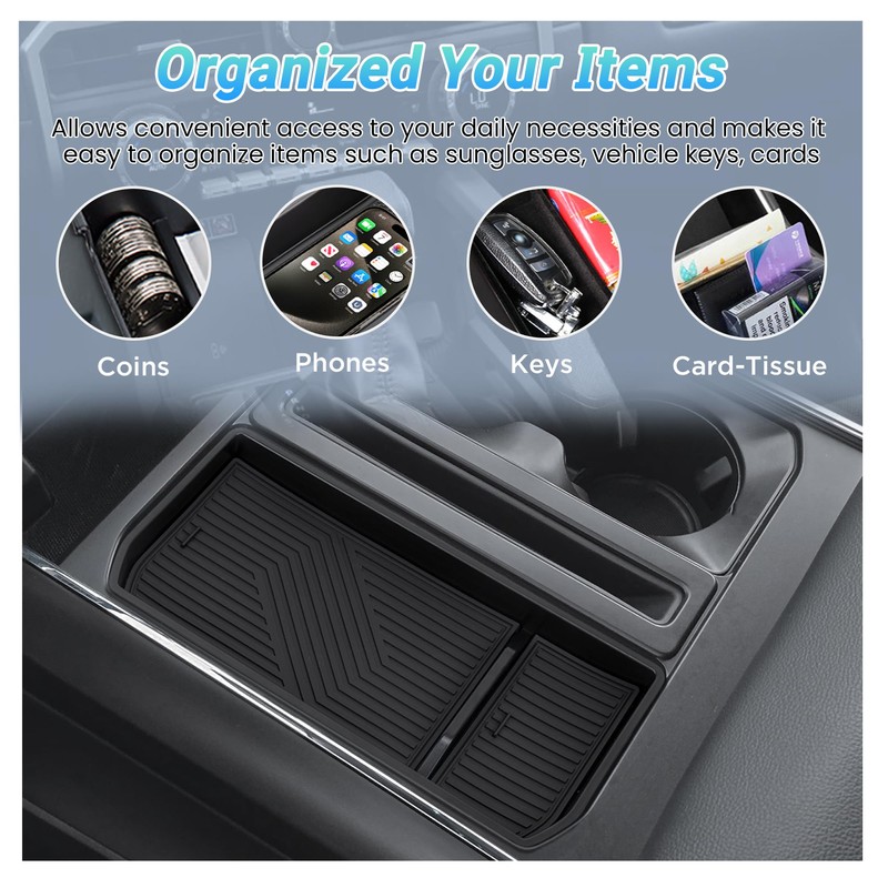 Center Console Organizer Compatible with 2021-2025 Ford F150 / 2022-2024