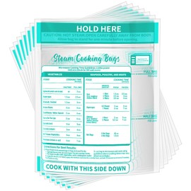 Resurhang 50 Pcs Zipper Microwave Steam Bags Reusable Steam Cooking Bags for Vegetables Potatoes and Meat