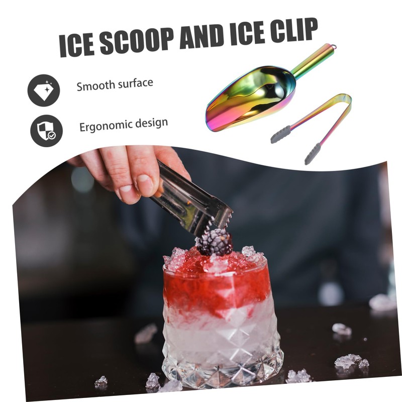 Ciieeo Ice Cube Tongs Set of 2 Stainless Steel Ice