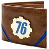 Fallout 76 Gold Metal Badge Vault-Tec Cog Emblem Bi-Fold Wallet