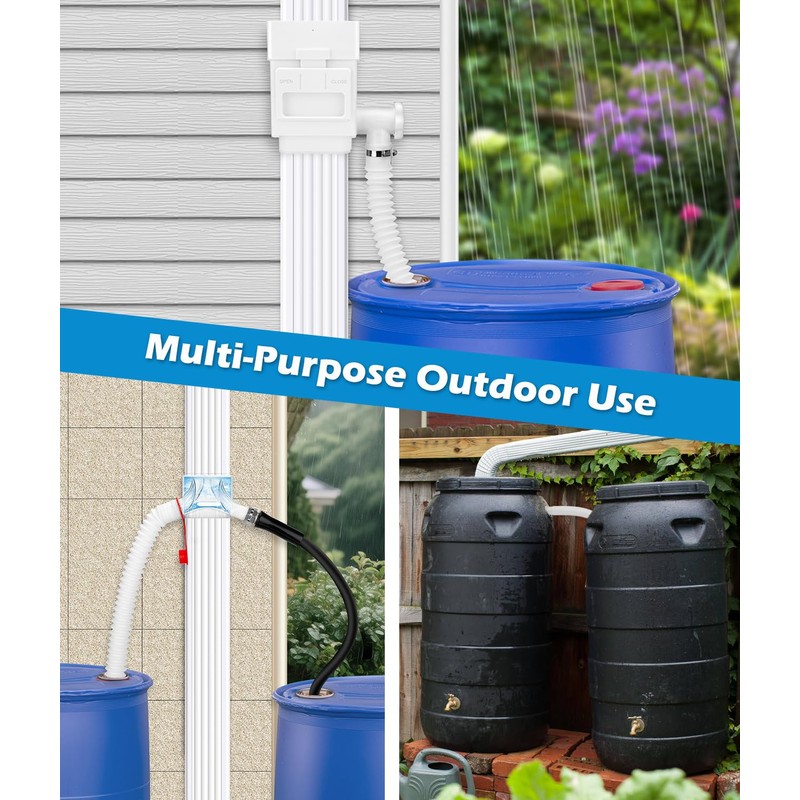 WADEO Rain Barrel Hose Connector, Compatible with Downspout Diverters(1.25'' Outlet