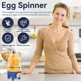 Egg Mixer Manual Egg Shaker Egg Spinner for Boiled Golden Eggs Egg Spinner Golden Egg Maker Egg Shaker Egg Scrambler Manual Mixer(Yellow)