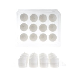 MEGA CANDLES - Unscented 8 Hours Votive Candles - White, Set of 12