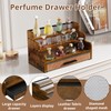 Yuzehuaza 3 Tier Perfume Organizer with Drawer，Wooden Cologne Organizer for