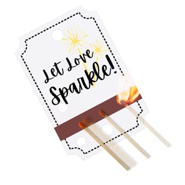 100PCS Wedding Sparkler Tags with Match Holder & Striker, “Let Love Sparkle” White Kraft Send Off Sparkler Sleeves for Ceremony Grand Exit, Anniversary, Parties, Graduation Favors, Engagement Event