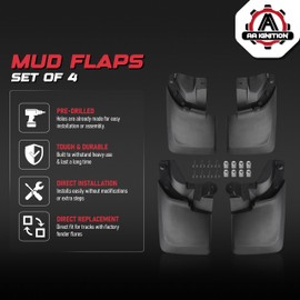 Premium Heavy Duty MudFlaps Set of 4, Front and Rear Splash Guard Protectors - Compatible with Toyota Tacoma with OEM Fender Flares Only, Year 2016-2023 -Does not Fit SR Models - Replaces PT345-35170