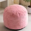 HIGOGOGO Round Stuffed Pouf Ottoman, Corduroy Poufs with Foam Chunk