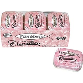 Scripture Candy, Sugar Free Fish Shaped Cinnamon Flavored Mints in a Pocket Sized Tin, 9 Count