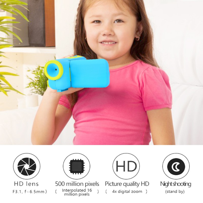 Mini Kids Camcorder Digital Video HD Camera with Cartoon Stickers
