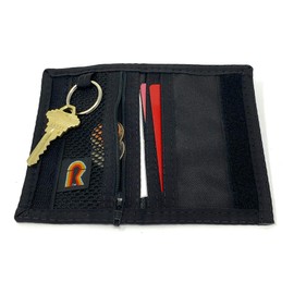 Rainbow of California Minimalist Front Pocket Slim ID Wallet/Inside Keyring Lanyard Attachable / 76PL-V1 (Black)