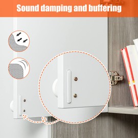 WhistenFla Cabinet Door Bumper, 4 Sheets 40Pcs Self Adhesive Rubber Bumpers Stripes Glass Table Top Anti Slip Pads Cabinet Bumpers Clear for Sound Dampening Buffer Pads