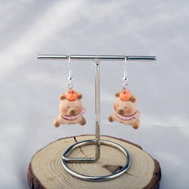 Cute Capybara Earrings Capybara Lover Gift Capybara Stuff Capybara Jewelry Australian Animal Merch (cute capybara earring orange)