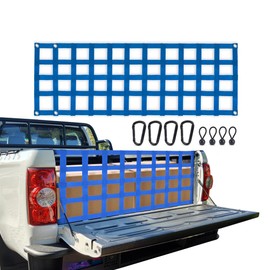 KARTONMOTOR Tailgate Net for Pickup Truck Bed, 60"* 18" Heavy Duty Tailgate Cargo Netting for Full Size Trucks, Easy-to-use Truck Bed Net for Ford, Dodge Ram, Tacoma Chevy/GMC Jeep (Blue)