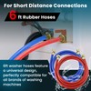 2 PACK Rubber 6FT Washing Machine Hoses Burst Proof Red