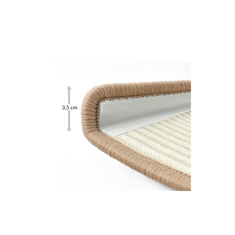 Floordirekt Stair Mats Sisal Pearl Cream Semicircular 25 x 65