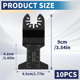 10PCS Oscillating Multi Tool Blade, Titanium Oscillating Saw Blades 45mm Wide Universal Wood Metal Oscillating Tool Saw Accessories for Cutting Hard Material Metal Nail Screw Wood and Plastic