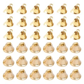 100 Pcs Small Golden Liberty Bells Christmas Jingle Bells Craft Tiny Bells Xmas Decorative Bells Party Favor Bells Christmas Bell Ornaments Decorations Wind Chime Bells