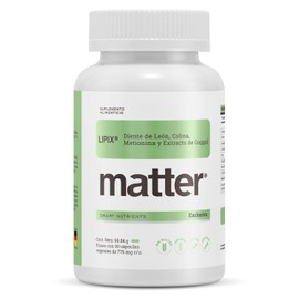 Matter Lipix Suplemento Diente León Colina Metionina Extracto Guggul Apoya Metabolismo Grasas Bienestar Hepático Cápsulas Vegetales