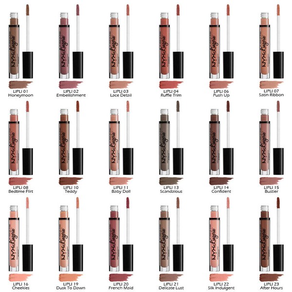 18 NYX Lip Lingerie Liquid Lipstick - Matte Finish "Full Set" *Joy's cosmetics*