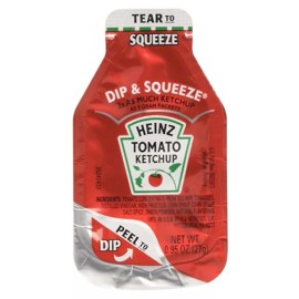 Heinz Tomato Ketchup Pack of 50 Single Serve 0.95 oz Dip and Squeeze Packets