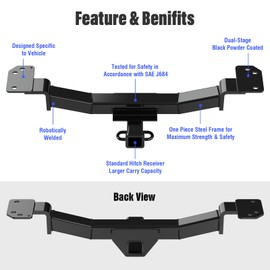 APS Assembly Class 3 Trailer Hitch 2 Inches Receiver Tube Towing Hitch Compatible with Kia Sportage Hyundai Tucson 2005-2010