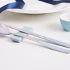 Pristine pastel-colored premium quality domestic cutlery set with good grip,