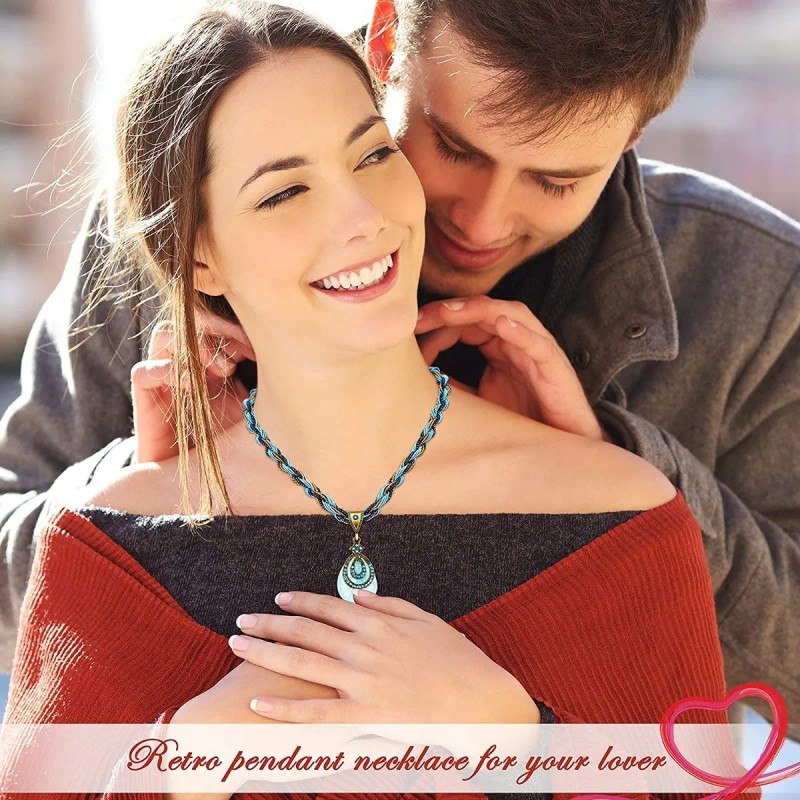 Collar De Turquesa, 4 Piezas, Collares Bohemios Para Mujer