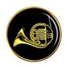 Giftshop UK French Horn Pin Badge, Metal