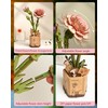 ROWOOD 3D Puzzle Pink Carnation, DIY Wooden Flower, Model Kits
