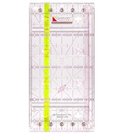 Guidelines4Quilting Guidelines Ruler - 6-in x12-in, Non-Slip, Unbreakable Quilting Ruler - Connectable, Self-Aligning, Safer Rotary Cutting with Finger Guard - Angle Line Marker, Left-Handed Friendly