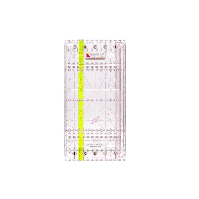 Guidelines4Quilting Guidelines Ruler - 6-in x12-in, Non-Slip, Unbreakable Quilting Ruler